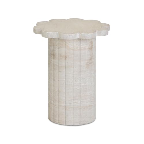 Tov Furniture Blossom Faux Travertine Indoor/Outdoor Concrete Side Table