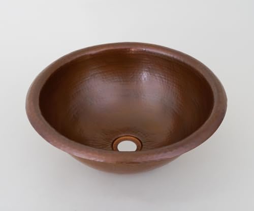 INNOVA COPPER ROUND BATH SINK ROUND LIP 17X17X6 G18 DARK