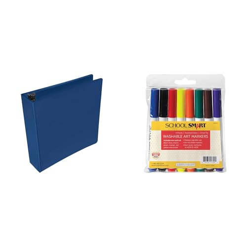 Casafoyer Polypropylene D-Ring View Binder & Quick Dry Washable Marker Combo Kit  Perfect for School and Home Organization