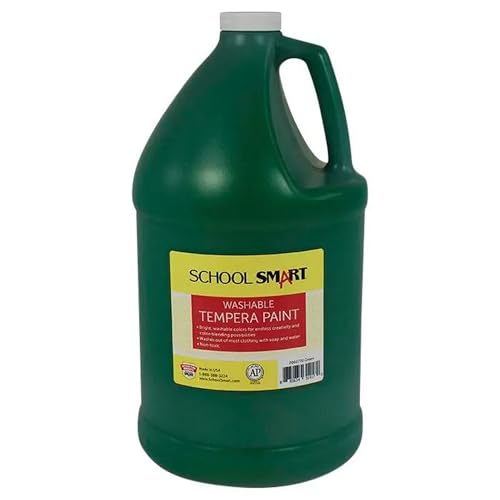 School Smart Washable Tempera Paint, Green, 1 Gallon Bottle (Case Of 2)