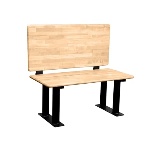 Wood ADA Locker Bench with back support - 42 Inches Wide - Light Finish