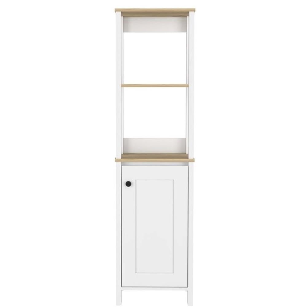 St. Clair Linen Cabinet  -Bathroom -Light Oak / White