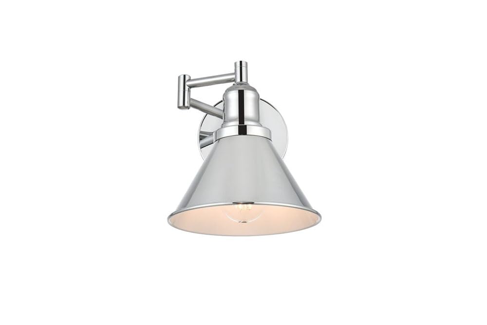 Living District Judson 1-Light Metal Swing Arm Wall Sconce In Chrome