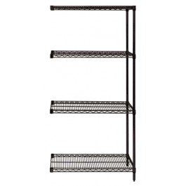 Wire 4 Shelf ADD-ON KIT Black 74in