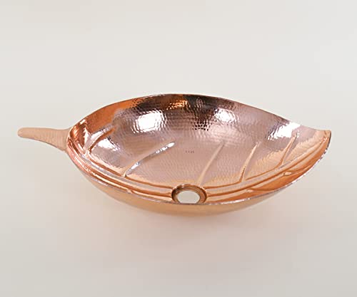 INNOVA COPPER VESSEL SINK LEAF DESIGN 21.5X12X5 G16 DARK
