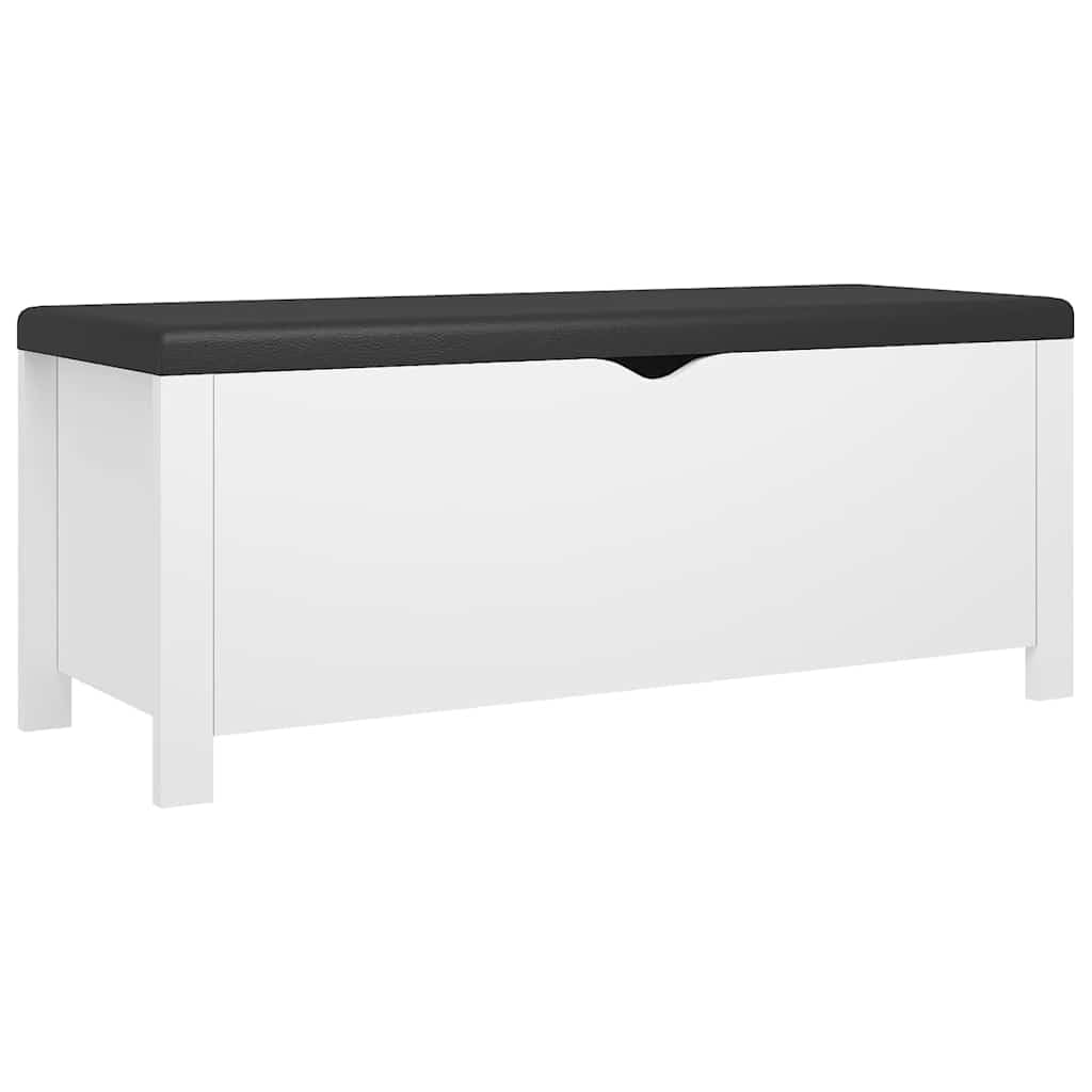 vidaXL Storage Box with Cushion White 41.3x15.7"x17.7"