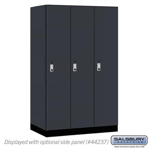 Salsbury 15 Wide Premier Wood Locker-Single Tier-3 Wide-6 Feet High-24” Deep-Carbon Mesh-Silver Resettable Combination Locks