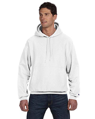 Champion Reverse Weave Hooded Sweatshirt - White, L