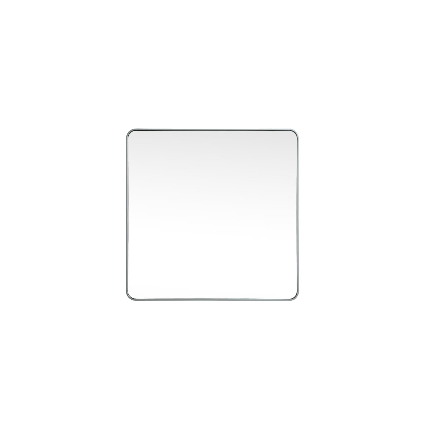 Soft corner metal square mirror 42x42 inch in Silver