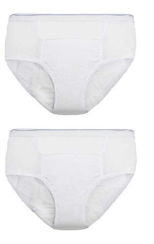 Mens Reusable Incontinence Brief 6oz  - Size -Large 38-40 - Pack of 2