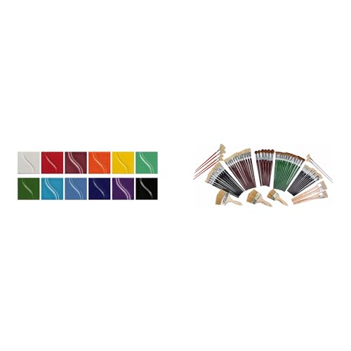Casafoyer Gloss Glazes and Jumbo Paint Brushes Combo Kit for Arts and Crafts Creativity