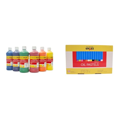 Casafoyer Washable Finger Paints and Oil Pastels Combo Kit - Creative Art Set for Kids and Classrooms