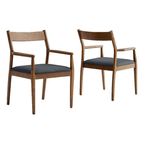 Solara Vegan Leather Wood Dining Armchairs Set of 2 by Modway