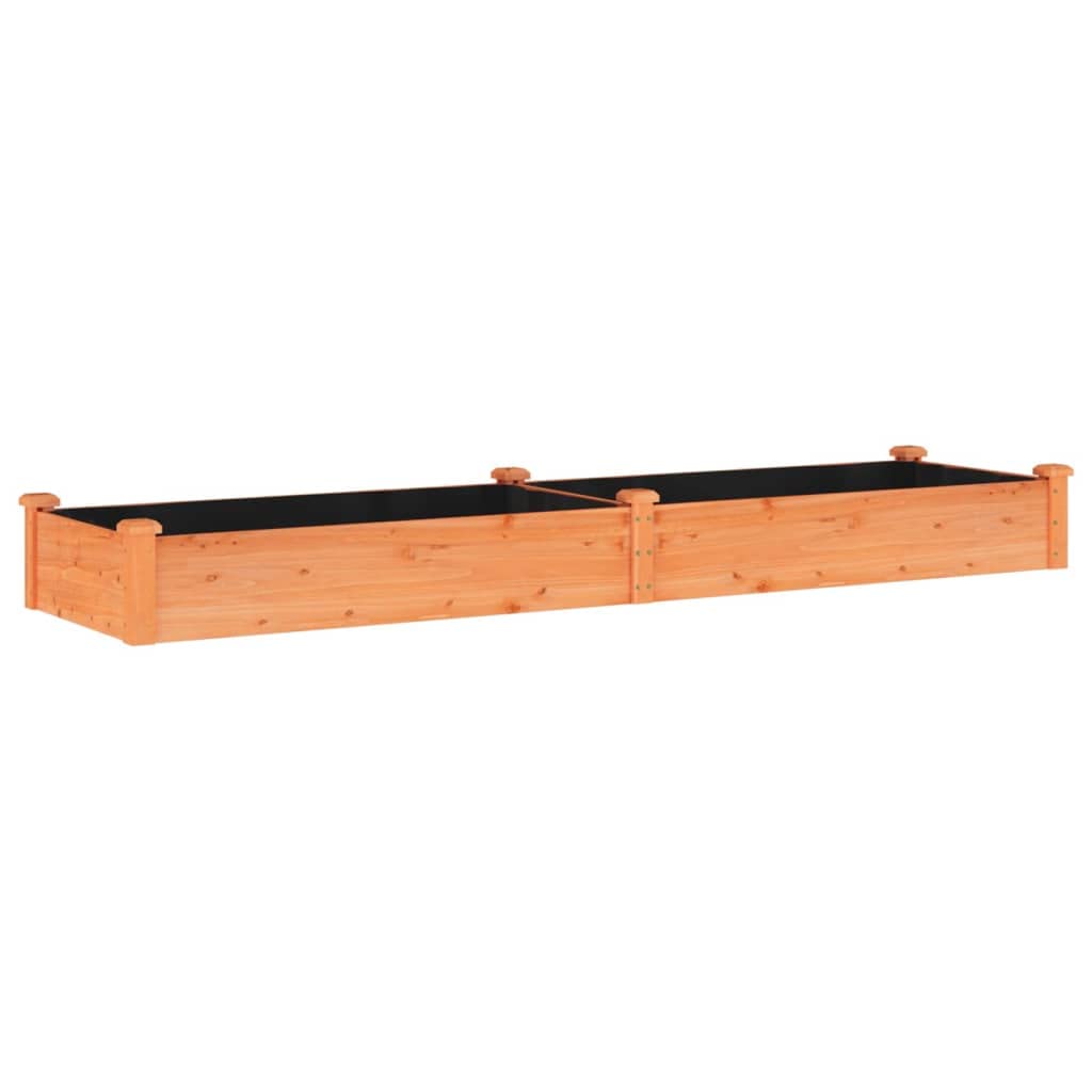 vidaXL Garden Raised Bed with Liner Brown 94.5x23.6"x9.8" Solid Wood Fir"
