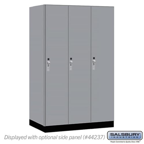 Salsbury 15 Wide Premier Wood Locker-Single Tier-3 Wide-6 Feet High-24” Deep-Winter Fog-Silver Hasps