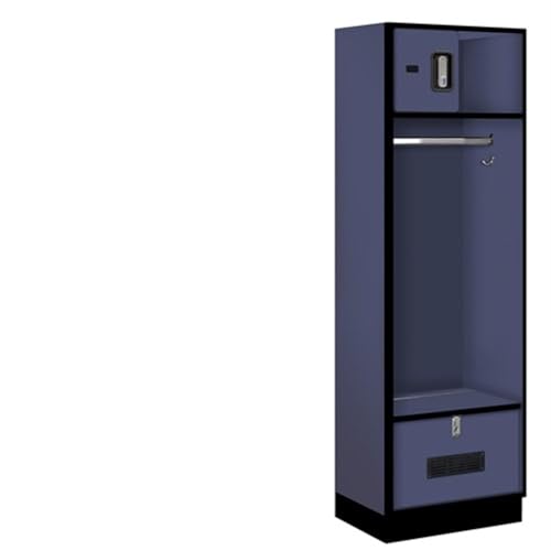 Salsbury 24 Wide Designer Wood Open Access Locker - 6 Feet High - 18 Inches Deep - Blue - Silver Electronic Locks