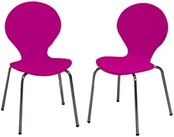 Modern Children'S Table And  2 Chair Set With Chrome Legs (Purple Color Chairs)