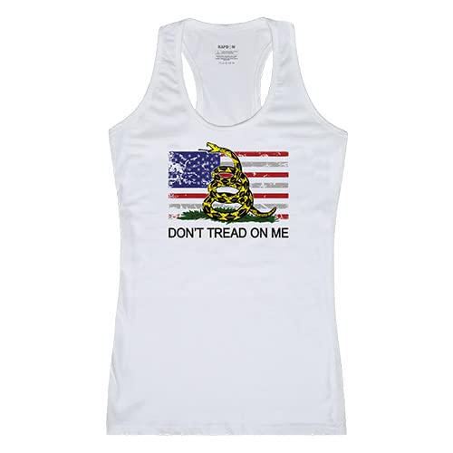 WomenGraphicTank, Flag w/Gadsden, White, L