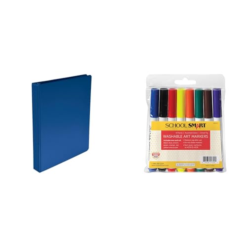 Casafoyer Polypropylene Round Ring Binder & Quick Dry Washable Markers Combo Kit for Organized and Creative Learning