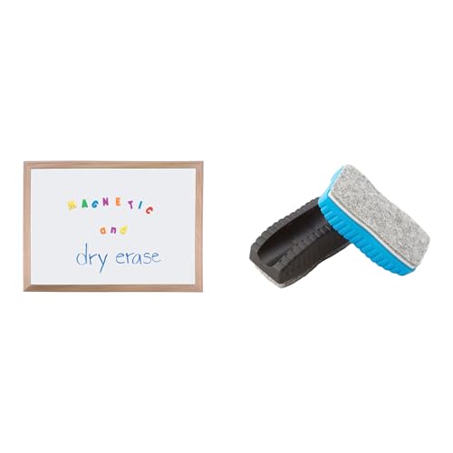 Casafoyer Framed Magnetic White Dry Erase Board & Magnetic Eraser Clip Bundle  Essential Combo Kit for Home, Office, or Classroom