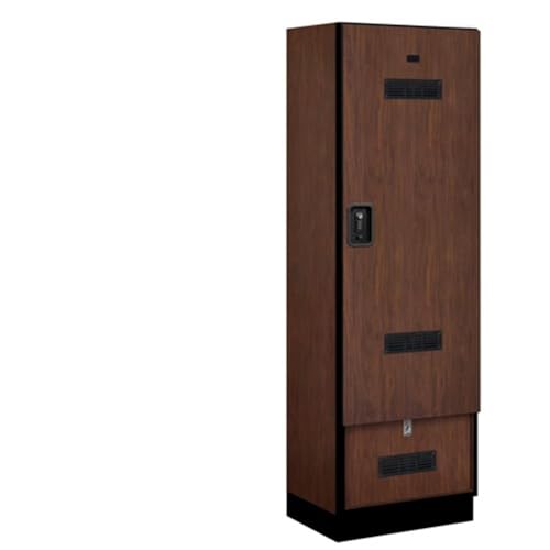 Salsbury 24 Wide Designer Wood Gear Locker - 6 Feet High - 18 Inches Deep - Mahogany - Black Resettable Locks