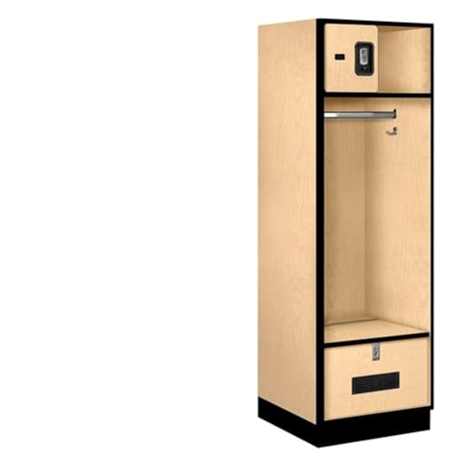 Salsbury 24 Wide Designer Wood Open Access Locker - 6 Feet High - 24 Inches Deep - Maple - Silver Resettable Locks