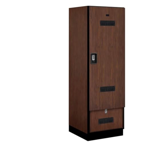 Salsbury 24 Wide Designer Wood Gear Locker - 6 Feet High - 24 Inches Deep - Mahogany - Silver Resettable Locks