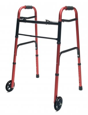 EVRYDY WLKR W/WHLS DUAL RL RED ADULT,  2/CS, LUMEX