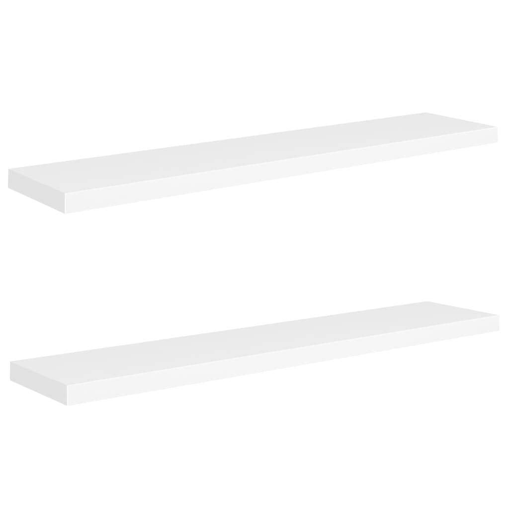 vidaXL Floating Wall Shelves 2 pcs White 47.2x9.3"x1.5" MDF"