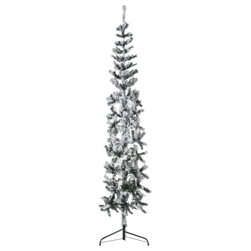 Casafoyer  Slim Artificial Half Christmas Tree with Flocked Snow 82.7 - (Pack Of 2)"