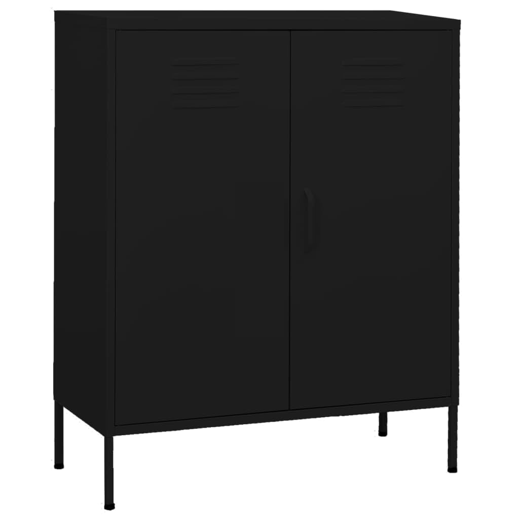 vidaXL Storage Cabinet Black 31.5x13.8"x40" Steel"