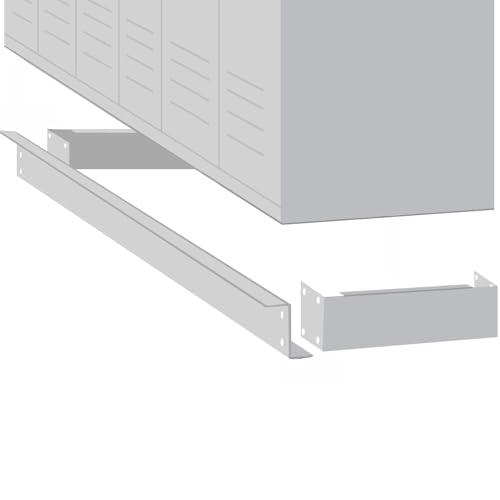 Zee Base Kit - 4 Inches High, 6 Foot Length - for 18 Inch Deep Metal Lockers (Includes 6 Foot Front Base, 2 End Bases, Corner Splicer and 4 Rear Legs) - Gray