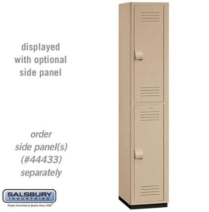 15 Wide Double Tier Heavy Duty Plastic Locker - 1 Wide - 6 Feet High - 18 Inches Deep - Tan
