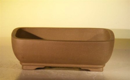 Tan Unglazed Ceramic Bonsai Pot - Rectangle<br><i>6.5 x 4.5 x 2.125</i>