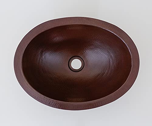 INNOVA COPPER OVAL BATH SINK FLAT LIP 17X12.5X5.5 G18 DARK