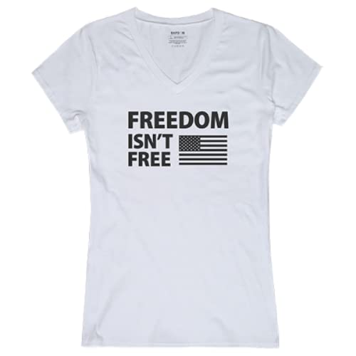 Graphic V-Neck, Freedom Isnt, White, S