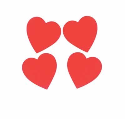 Pkgd Printed Heart Cutouts (Pack of 24)