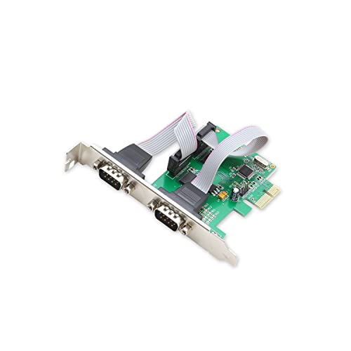 Casafoyer PCIe 2x Port Serial DB9 Card, WCH CH382 Chipset, with Low Profile Bracket | (2 Units)