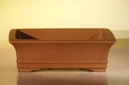 Brown Unglazed Ceramic Bonsai Pot - Rectangle<br><i>6.5 x 4.5 x 2.125</i>
