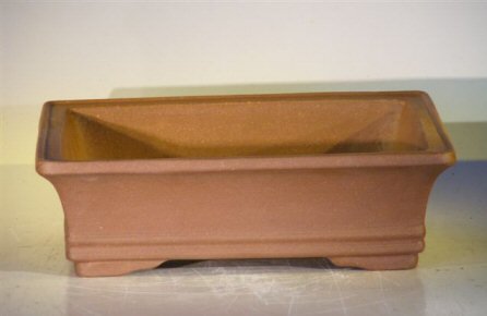 Tan Unglazed Ceramic Bonsai Pot - Rectangle 12x9.625x3.5