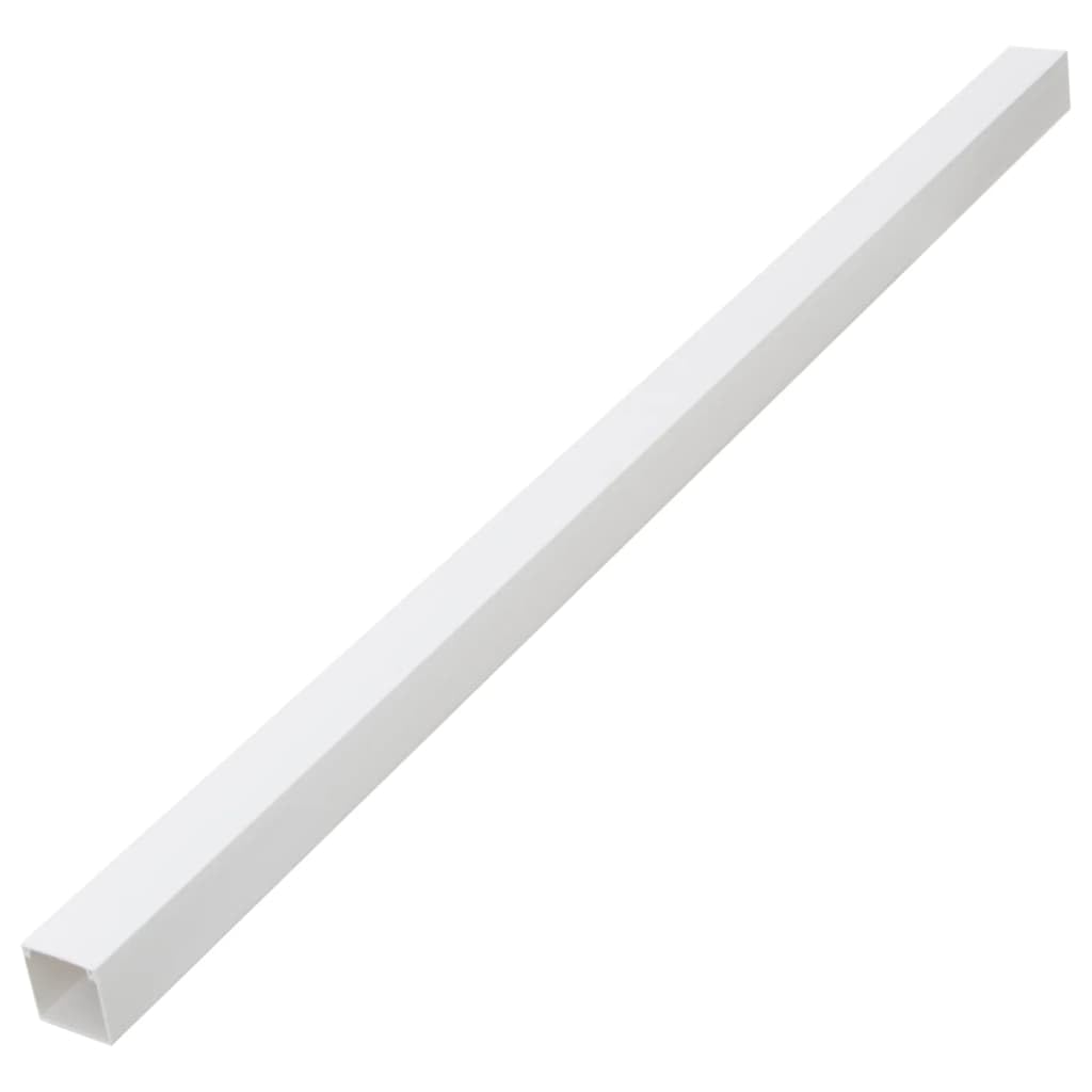 Vidaxl Pvc Cable Trunking Management Cord Hider - White Raceway Wire Cover, Cuttable & Paintable, 10 Channels For Office Home