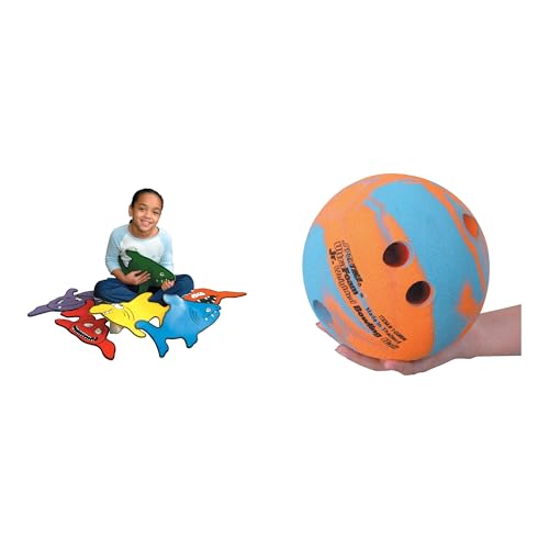 Casafoyer Sharkskool Marker Spots & UltraFoam Junior Bowling Ball Combo Kit for Engaging Gym and Classroom Activities