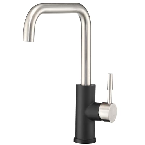 STREAMLINE SQUAREDARC RV KITCHEN FAUCET  MATTE BLACK/SATIN NICKEL
