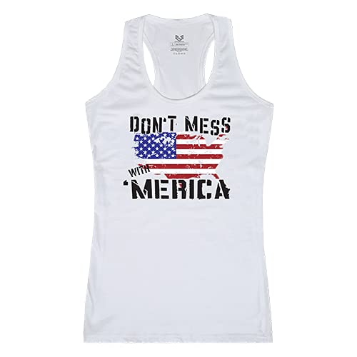 Graphic Tank, Dt Mess with Am, White, 2X