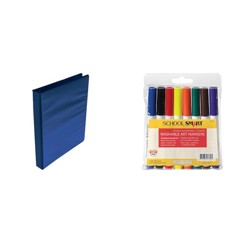 Casafoyer Polypropylene D-Ring View Binder and  Quick Dry Washable Marker Combo Kit for Creative Projects and Organization