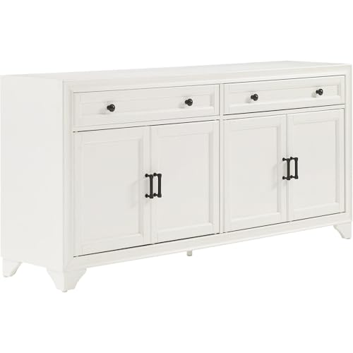 Casafoyer Furniture Tara Modern Farmhouse Sideboard Buffet Cabinet with Storage, Distressed White