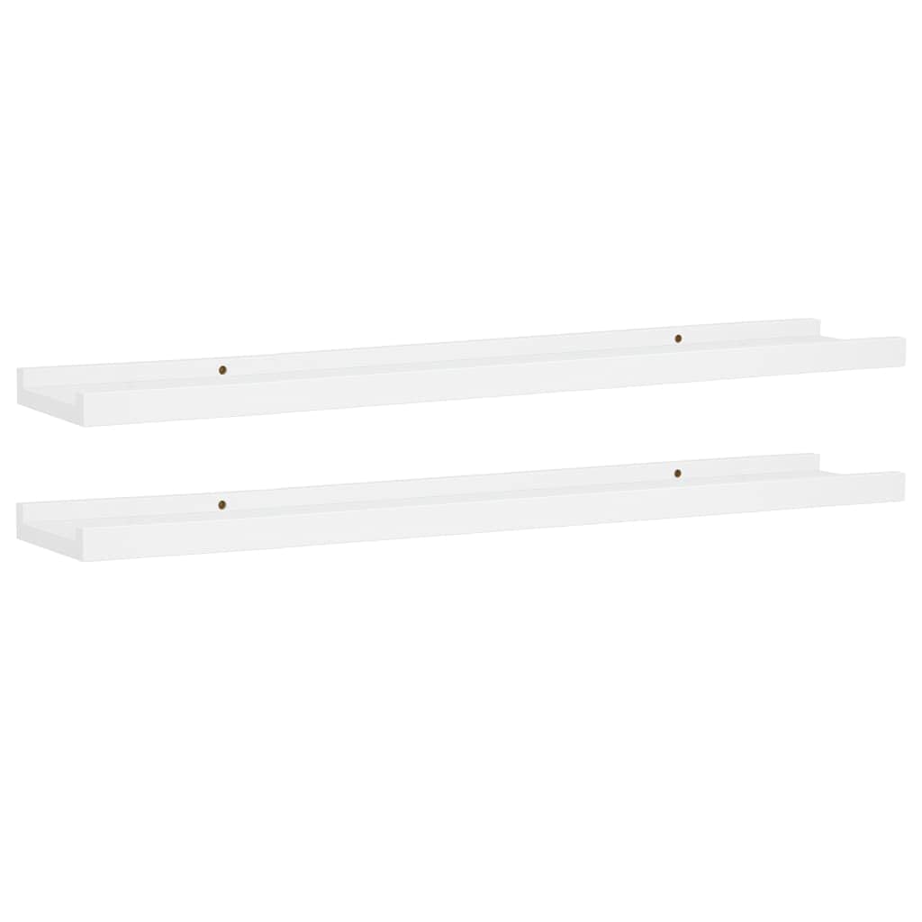 vidaXL Picture Frame Ledge Shelves 2 pcs White 31.5x3.5??1.2??MDF