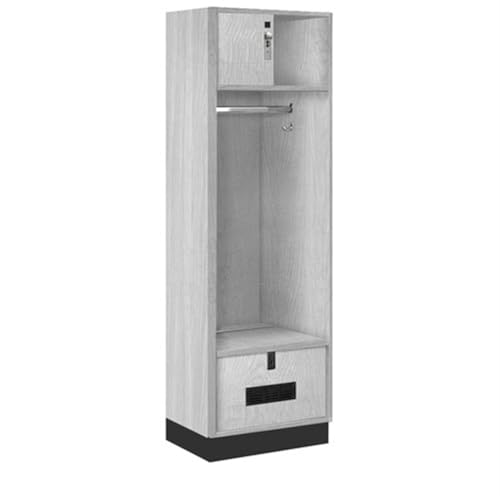 Salsbury 24 Wide Premier Wood Open Access Locker - 6 Feet High - 18 Inches Deep - Silver Teak - Silver Hasps