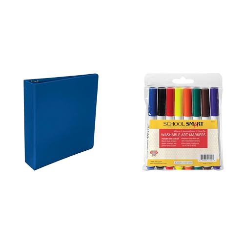 Casafoyer Polypropylene D-Ring Binder & Quick Dry Washable Marker Combo Kit for Office and School Organization