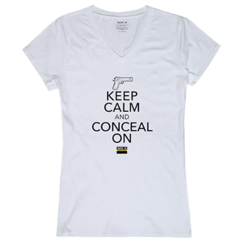Graphic V-Neck, Conceal On, White, XL